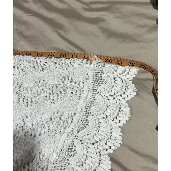 Women Top Boho Crochet Lace Lined Peasant Elastic Waist Flare Sleeve Size Sm ? - Picture 10 of 11